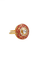 Moissanite Enamel Crown Ring