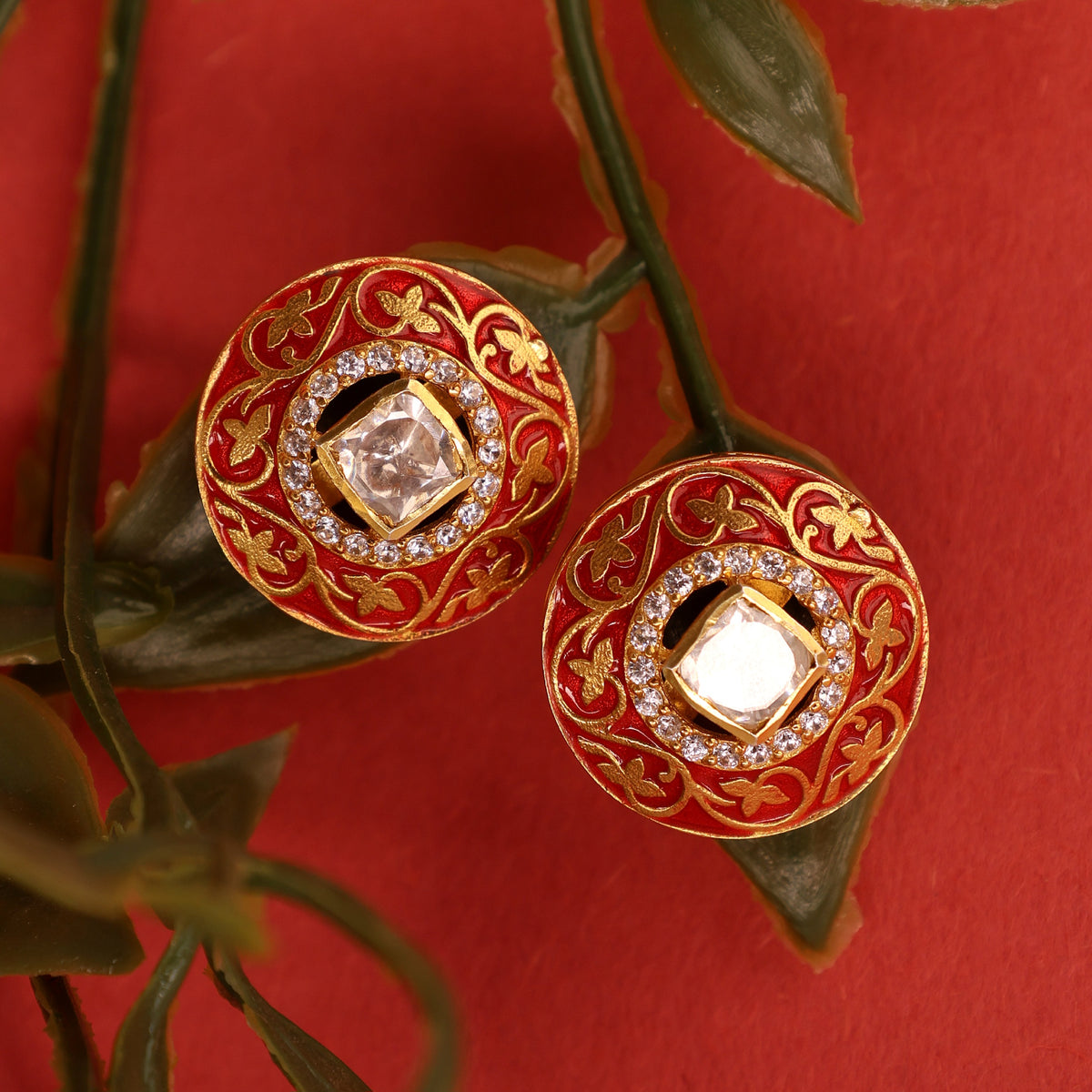 Moissanite Enamel Imperial Stud I