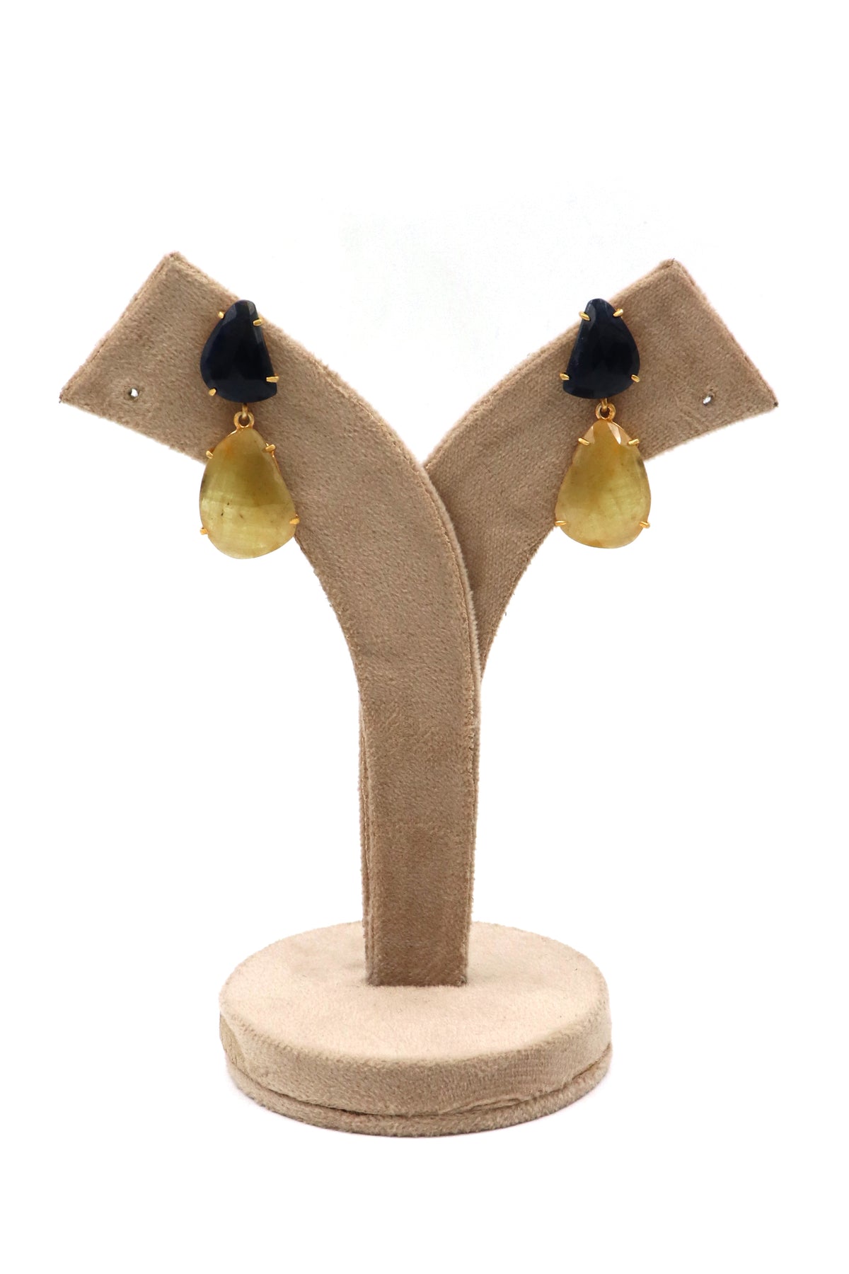 Yellow Blue Sapphire& Diamond Timeless Earring