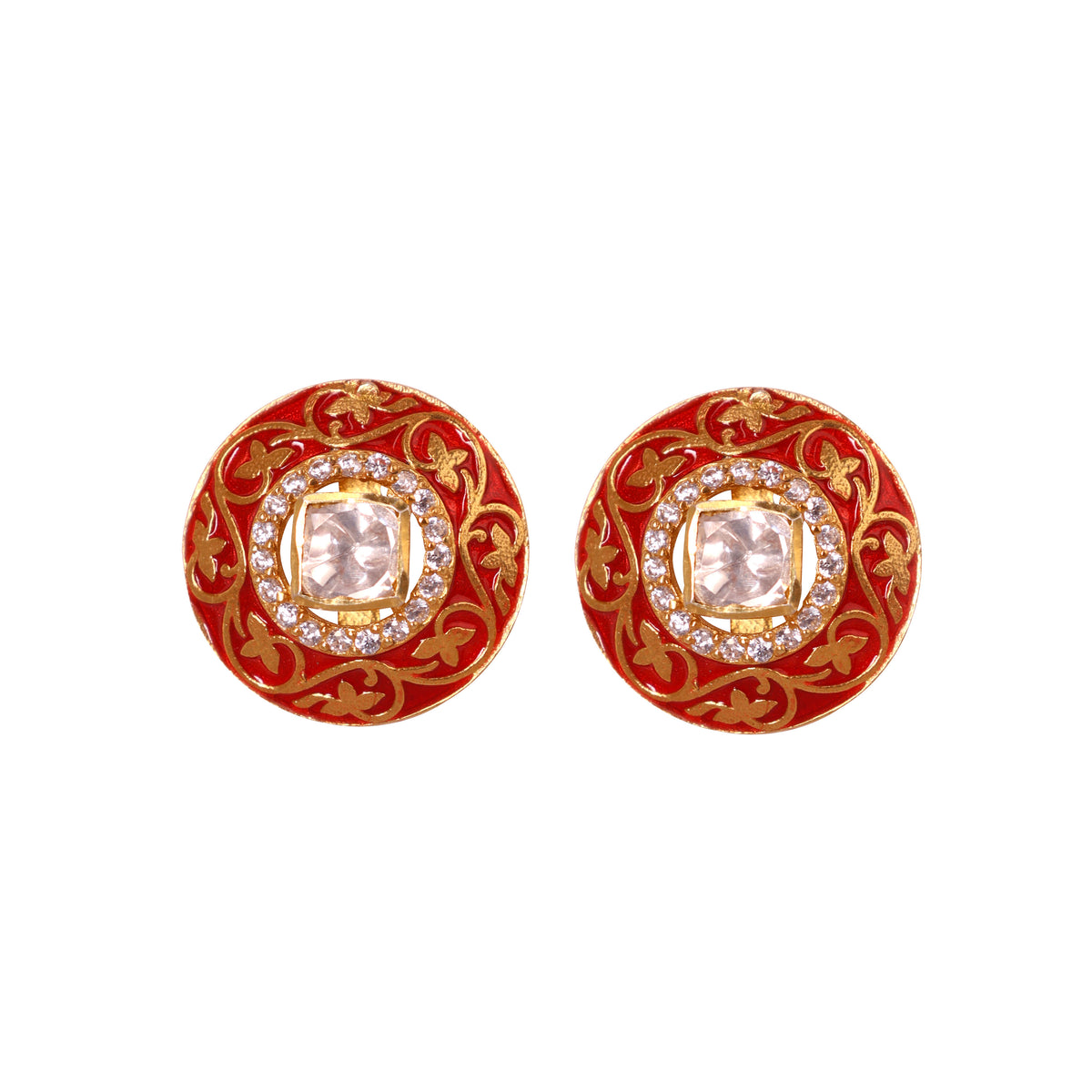 Moissanite Enamel Imperial Stud I