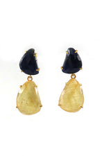 Yellow Blue Sapphire& Diamond Timeless Earring