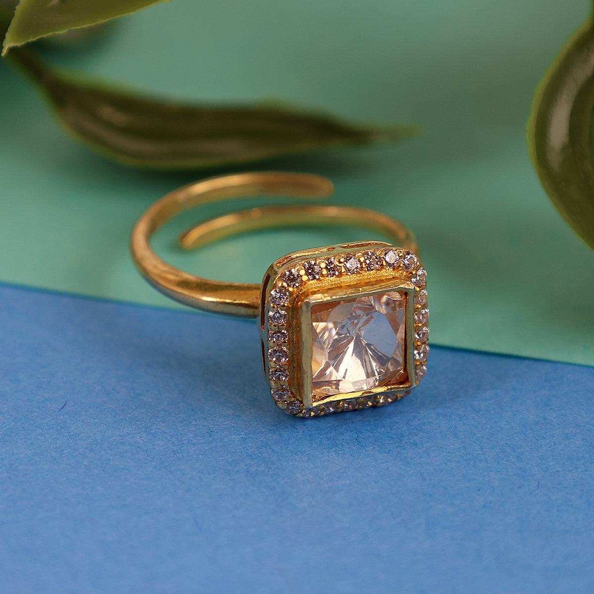 Moissanite Gold Plated Ring II