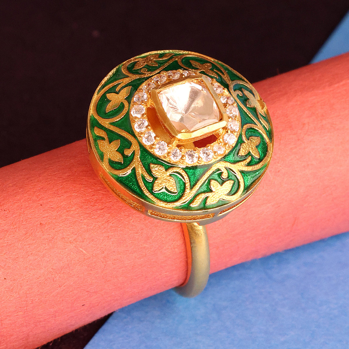 Moissanite Enamel Royal Ring I