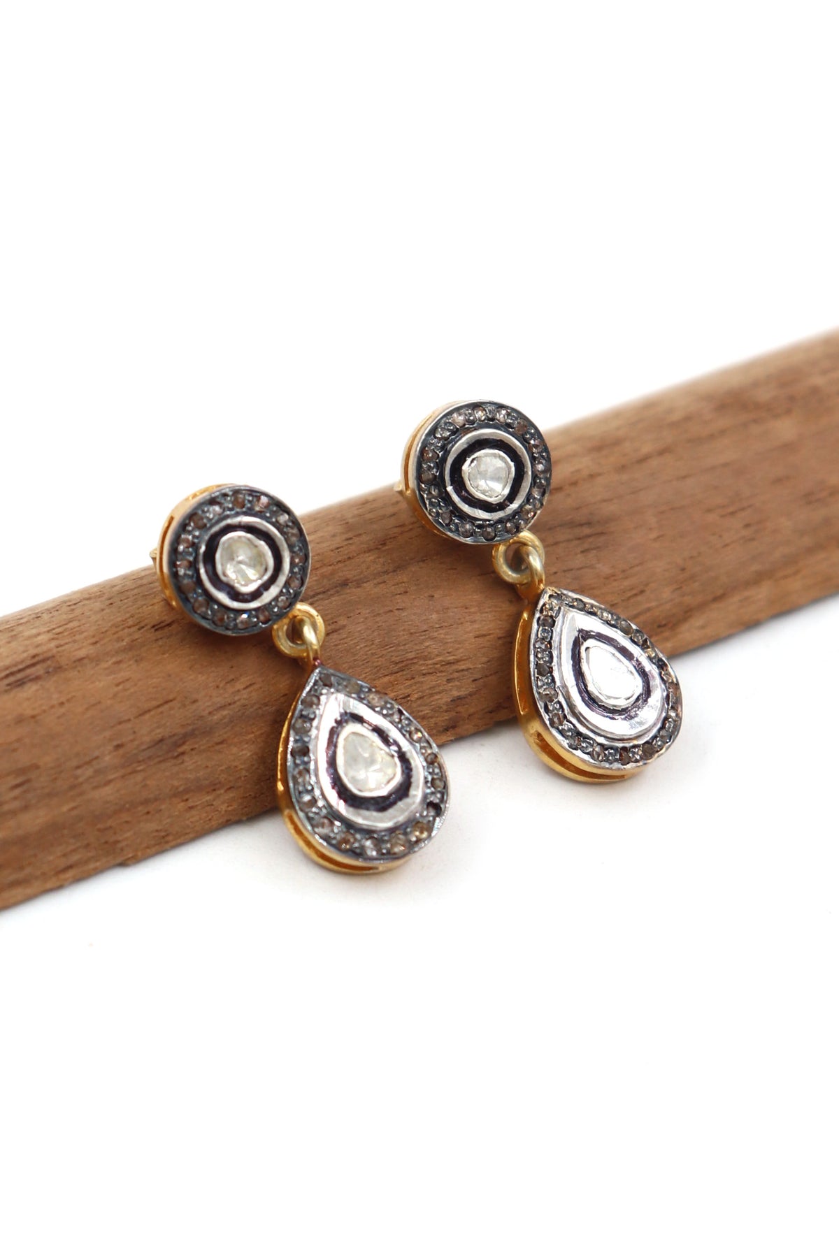 Gold Polki Diamond Royal Earring