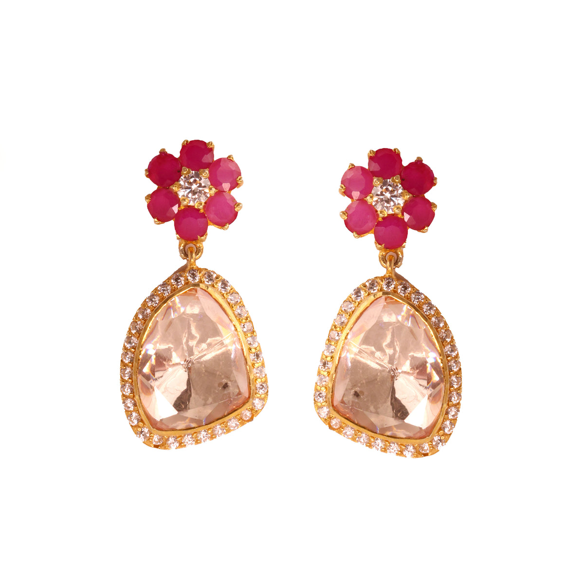 Moissanite Enamel Crown Stud II