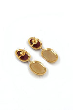 Statement Dangle Earrings in Ruby and Yellow Sapphire with Diamond
