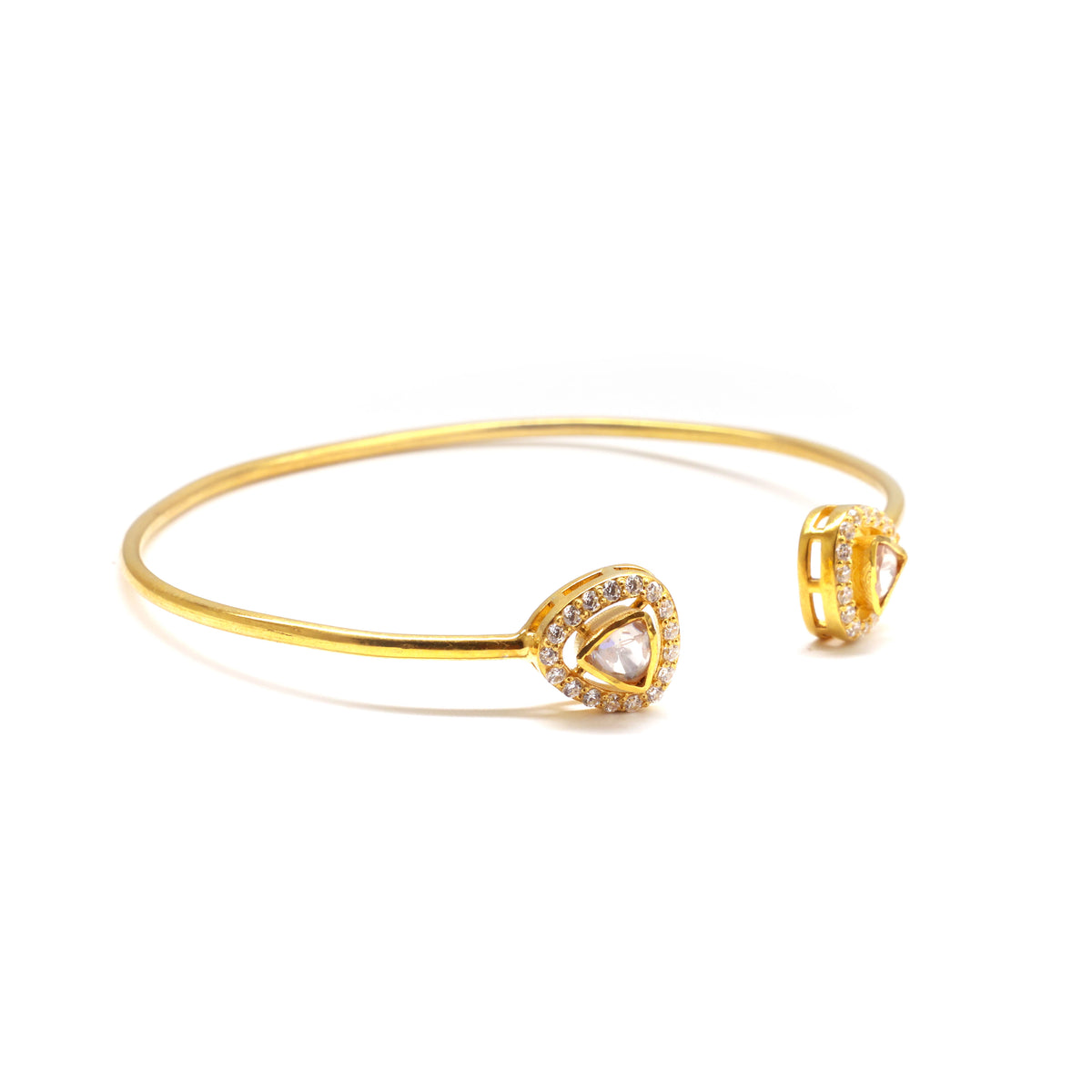 Moissanite Gold Plated Sovereign Bangle Bracelet III