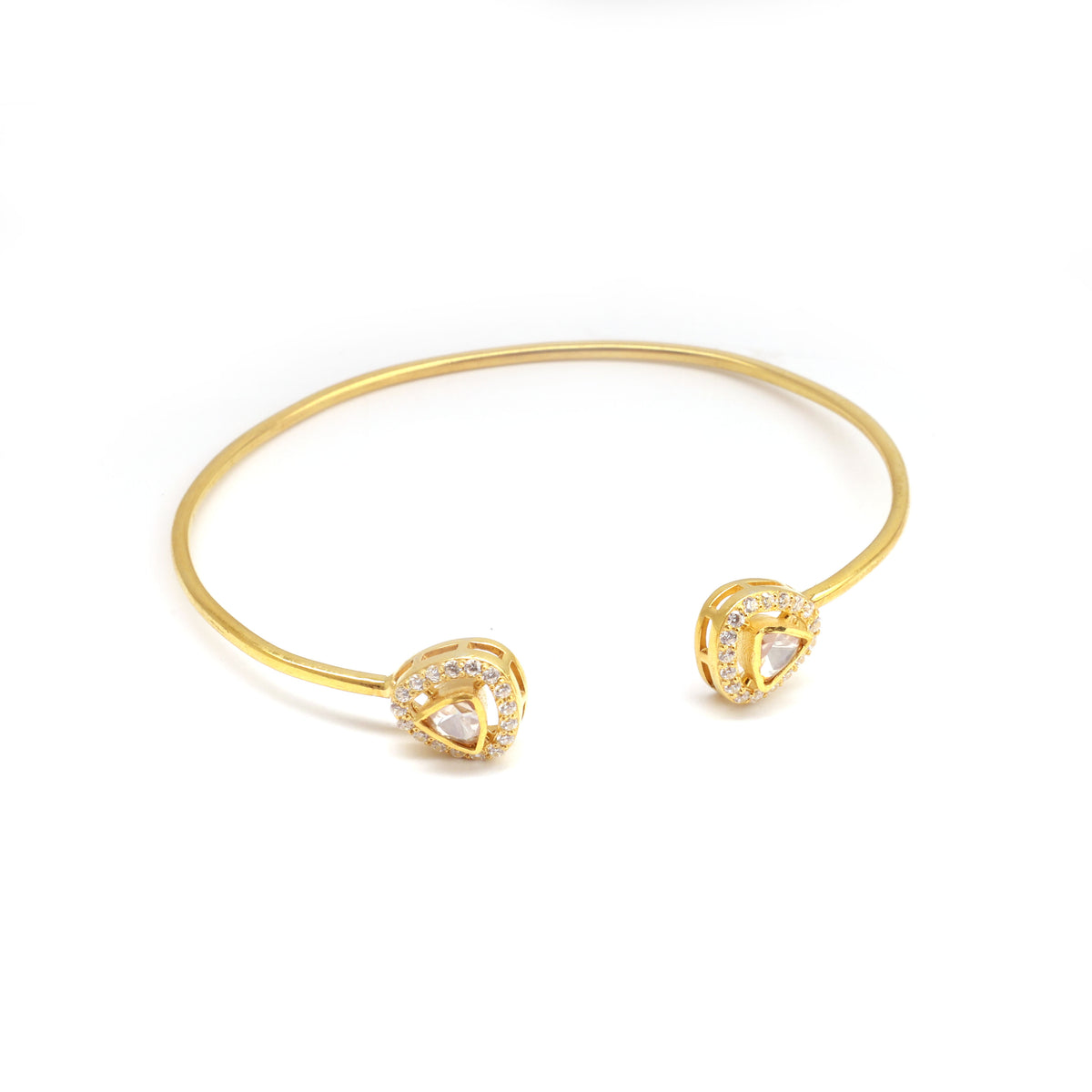 Moissanite Gold Plated Sovereign Bangle Bracelet III