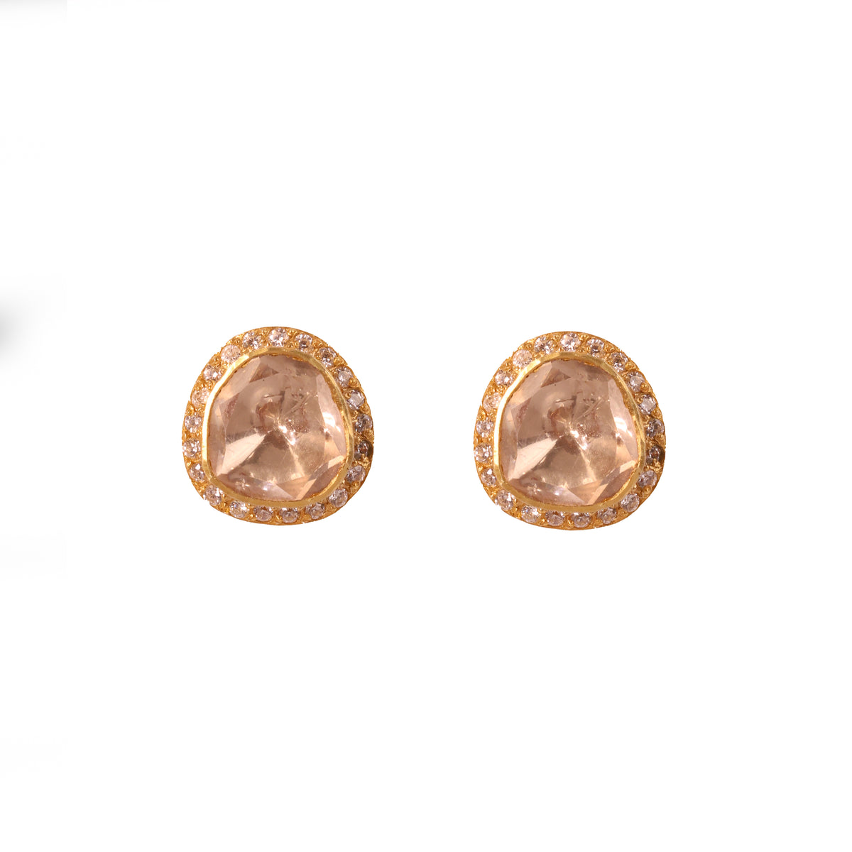 Moissanite Gold Plated Royal Stud III