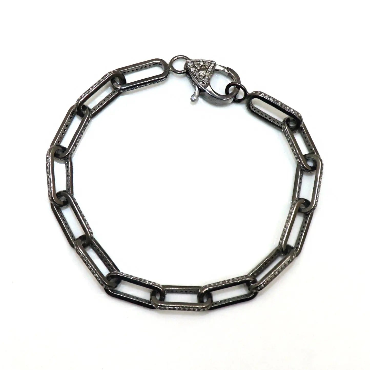 Black Plated Diamond Victorian Era Link Connect Bracelet Jewelry VJewels