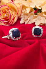 Blue Sapphire with CZ Stanning Fashion cufflinks Jewelry VJewels