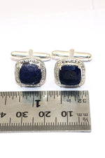 Blue Sapphire with CZ Stanning Fashion cufflinks Jewelry VJewels