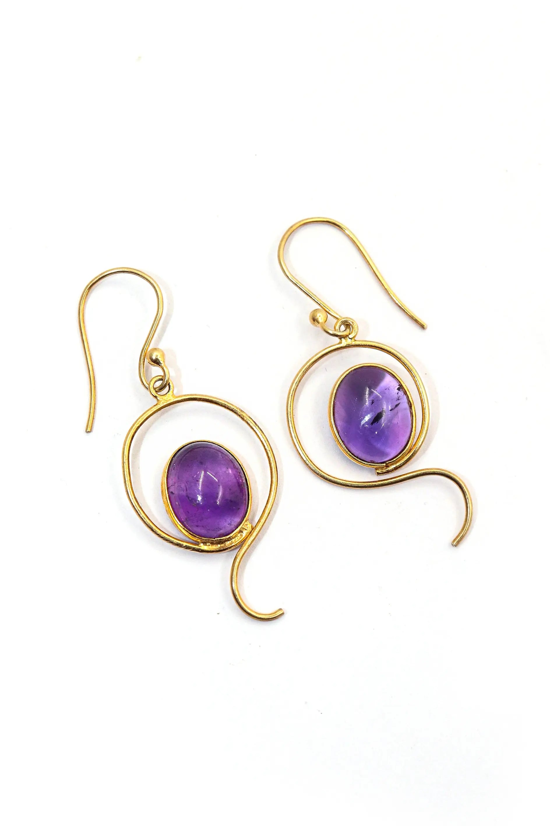 Charming Touch Amethyst Gemstone Gold-Plated Earrings VJewels