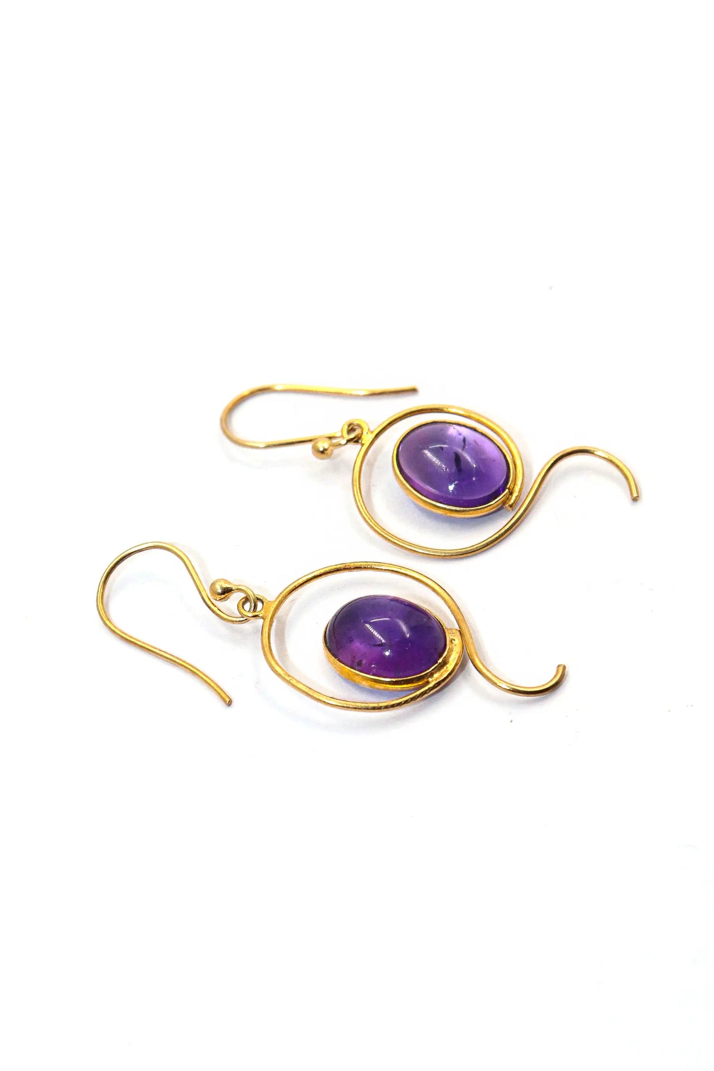 Charming Touch Amethyst Gemstone Gold-Plated Earrings VJewels