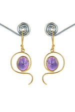 Charming Touch Amethyst Gemstone Gold-Plated Earrings VJewels