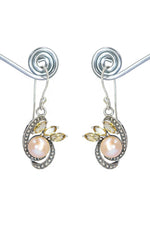 Charming and Light Designer Earrings with Pearl And Citrine Gemstones Jewelry VJewels