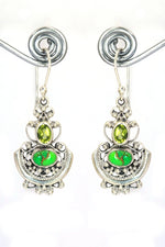 Classic Modern Turquoise and Peridot Gemstone Earrings Jewelry VJewels