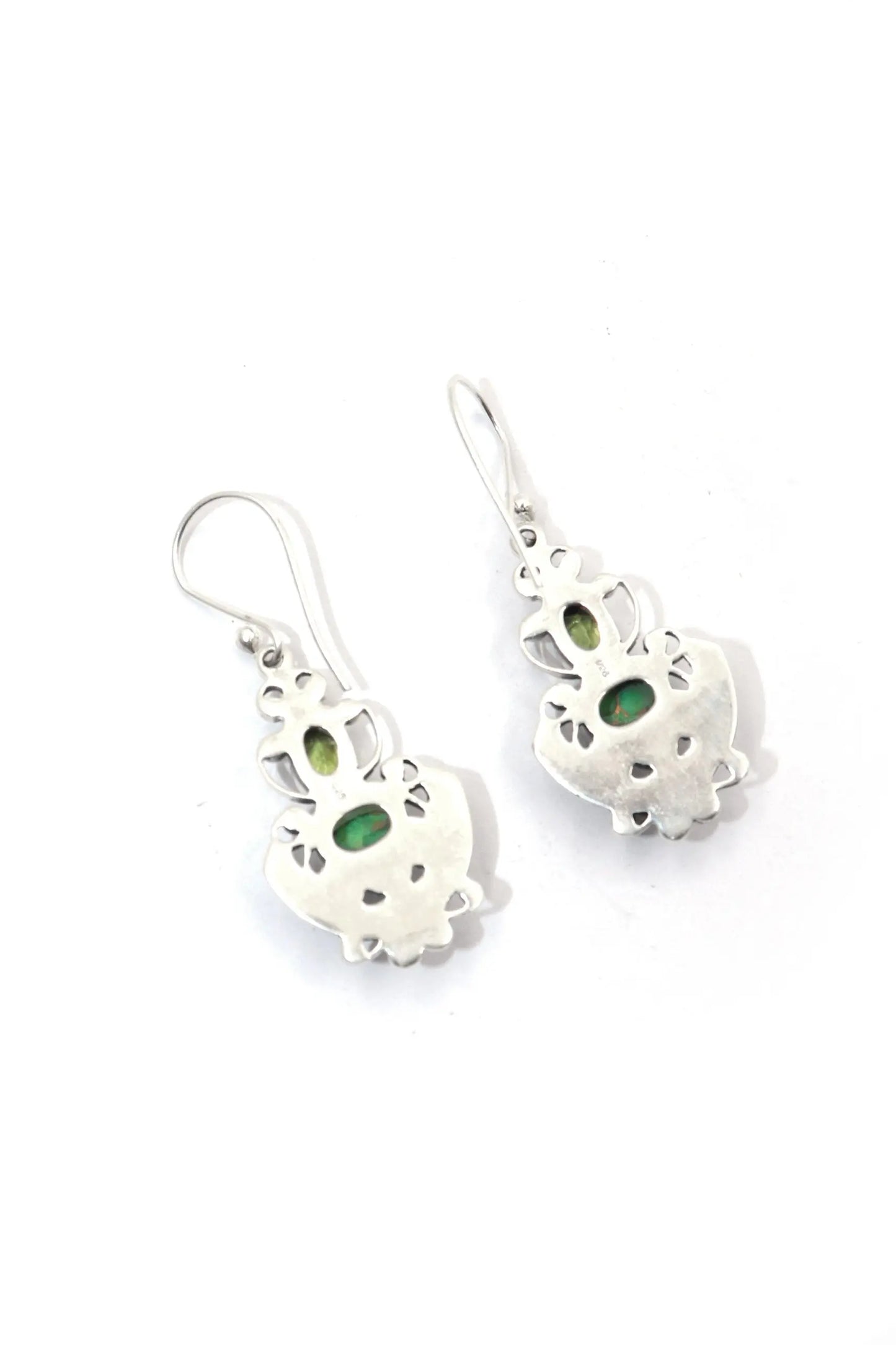 Classic Modern Turquoise and Peridot Gemstone Earrings Jewelry VJewels