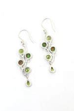 Dangling Style Turquoise and Peridot Gemstone Earrings Jewelry VJewels
