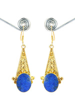 Designer Earrings Gold Plated Lapis Lazuli Gemstone Earring VJewels