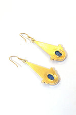 Designer Earrings Gold Plated Lapis Lazuli Gemstone Earring VJewels