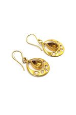 Designer Gold Plated Earrings with Citrine Gemstones VJewels