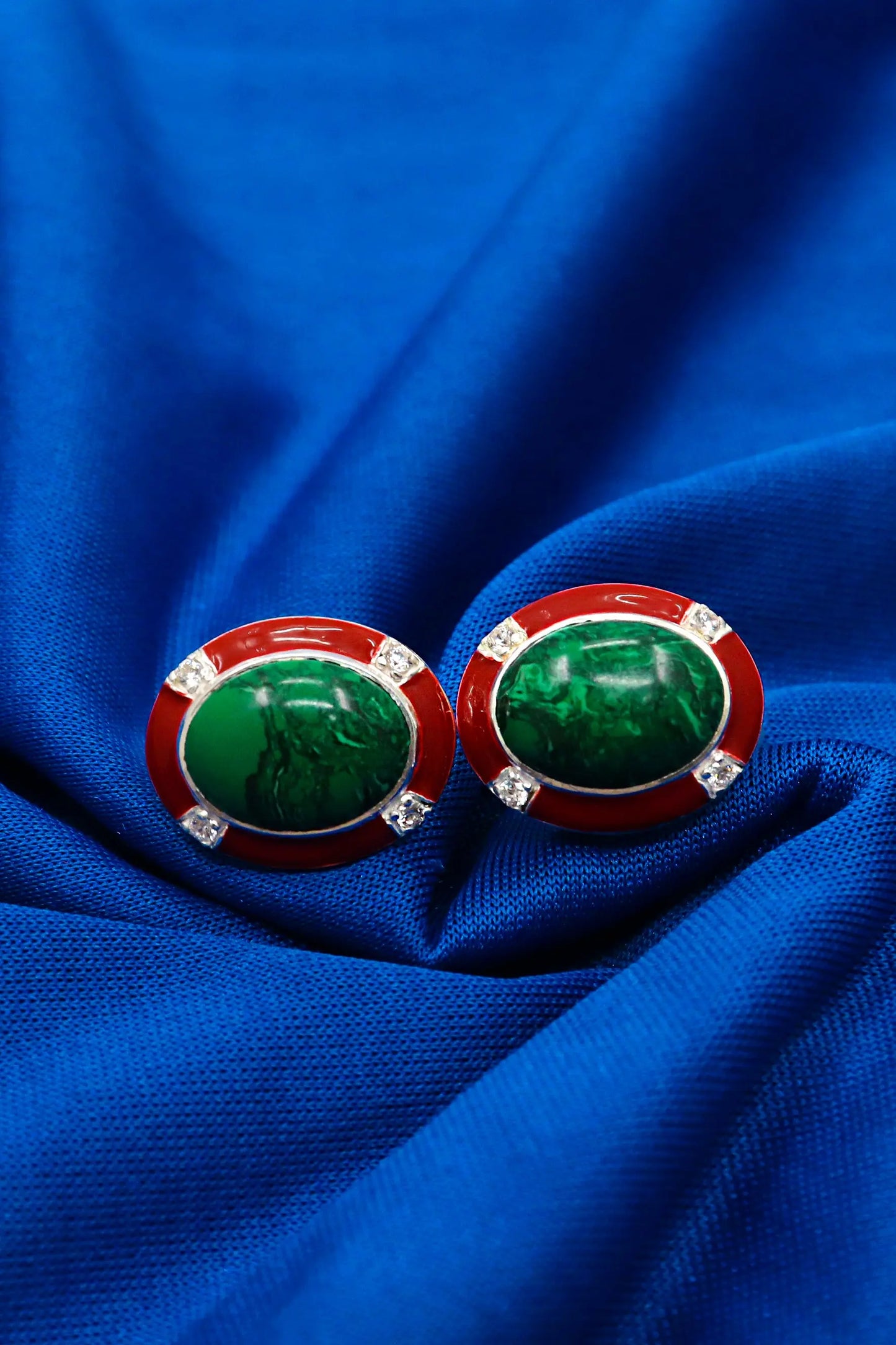 Designer Malachite with cz Stanning Wedding cufflinks Jewelry VJewels