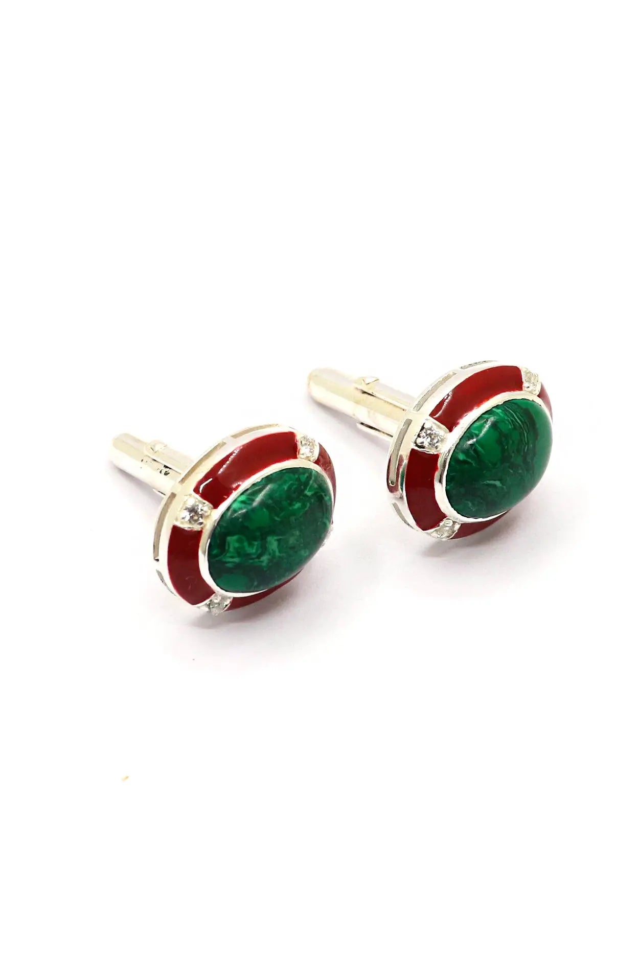 Designer Malachite with cz Stanning Wedding cufflinks Jewelry VJewels