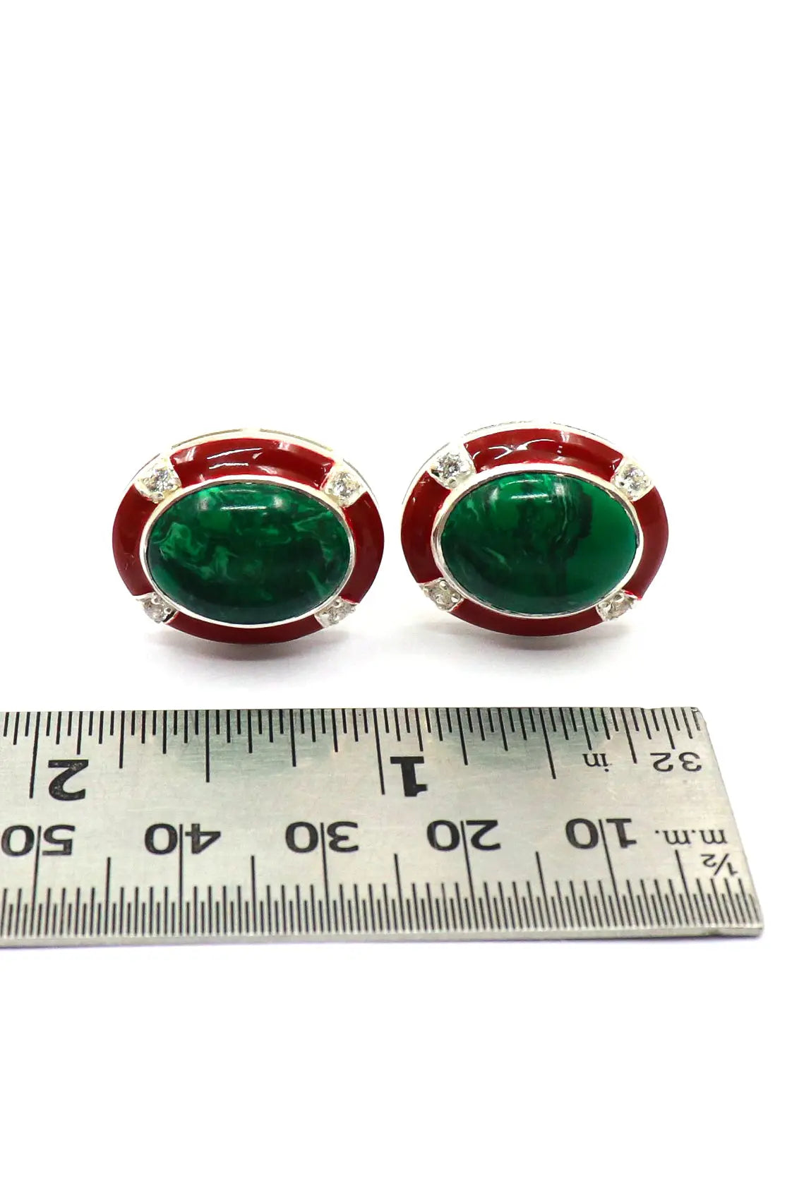 Designer Malachite with cz Stanning Wedding cufflinks Jewelry VJewels