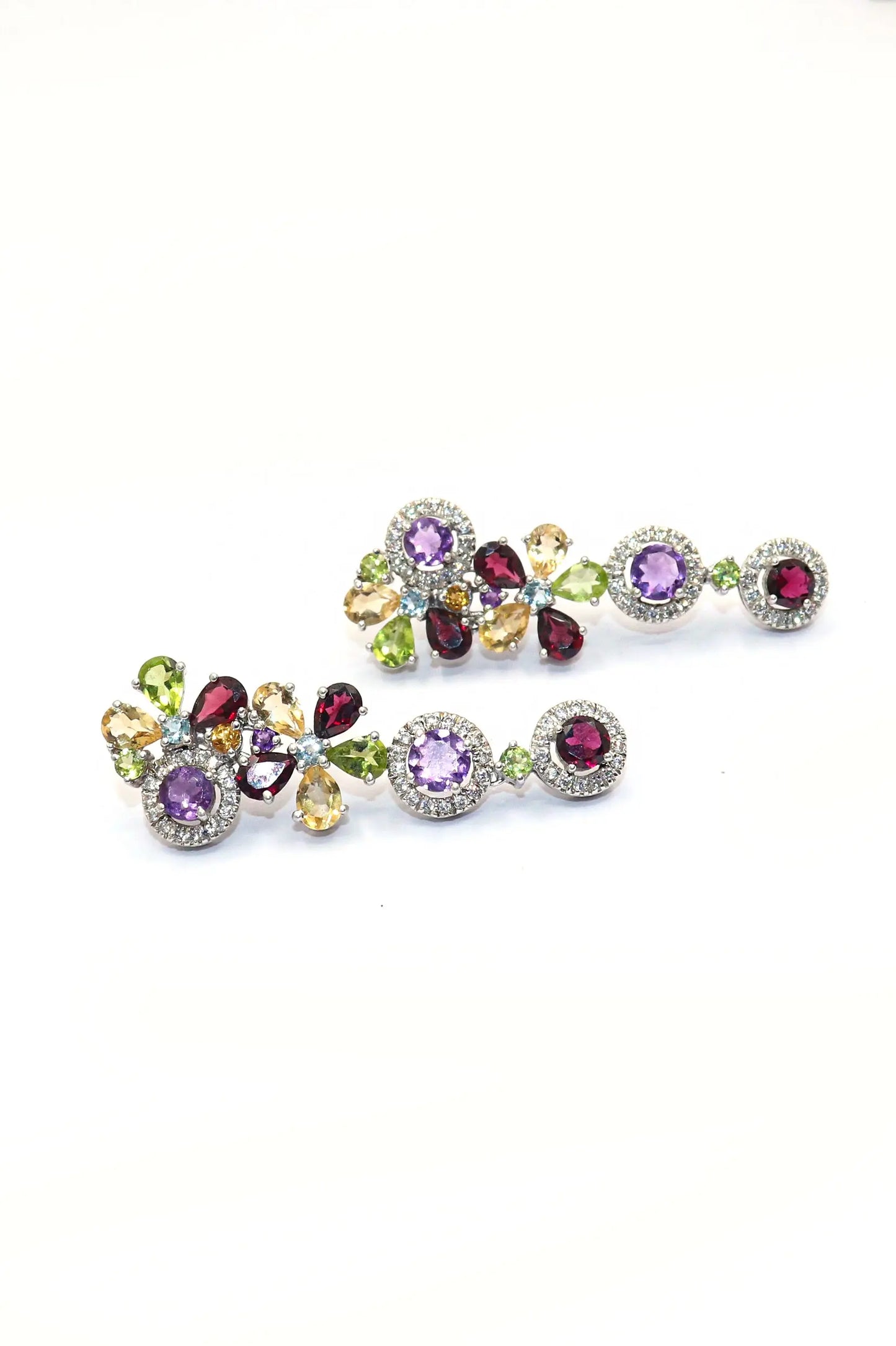 Designer Multi Gemstone Long Stud Earring Jewelry VJewels