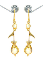 Elegant Designer Earrings Gold Plated with Pearl Gemstones VJewels