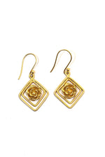 Elegant Flower Design Dangling Citrine Gemstone Earrings Jewelry for Women VJewels