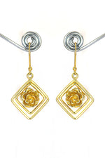 Elegant Flower Design Dangling Citrine Gemstone Earrings Jewelry for Women VJewels