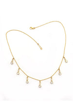 Fashion Style Gold Plated Moissanite Gemstone Necklace Jewelry VjewelsIndia