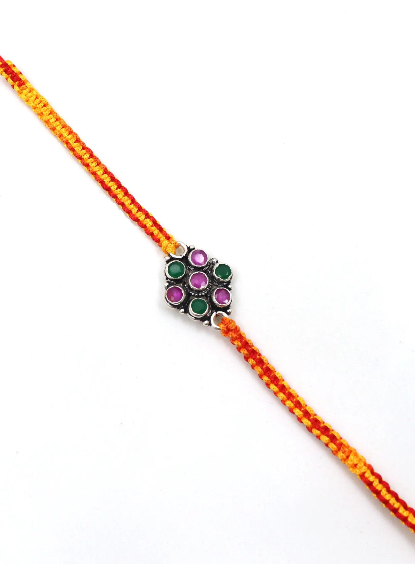 Flower Design Silver Rakhi Band For Rakhi festival VJewels