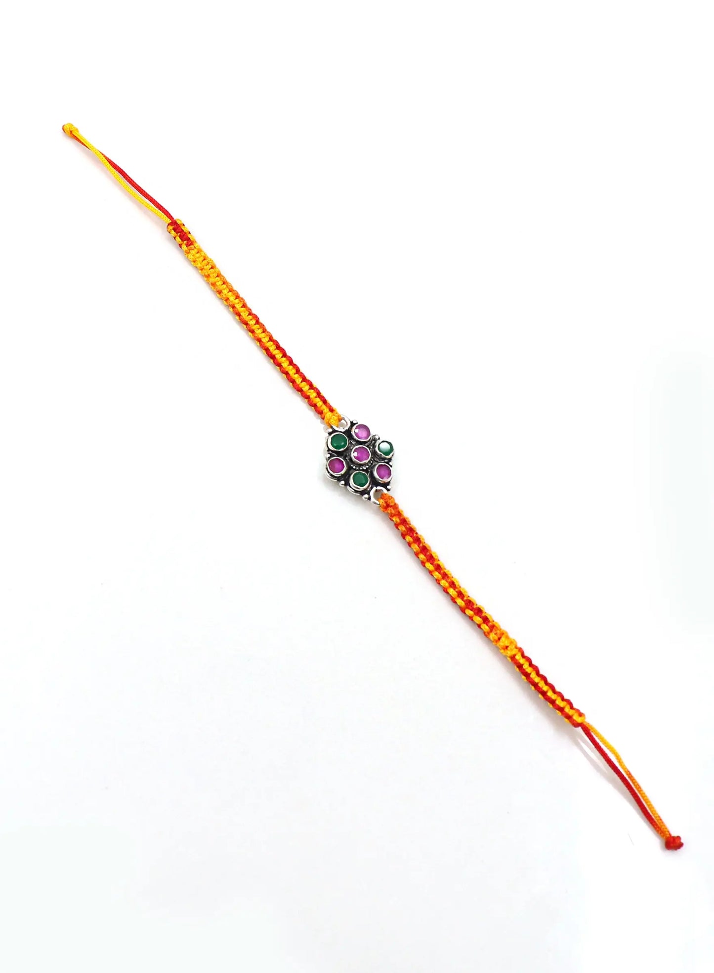 Flower Design Silver Rakhi Band For Rakhi festival VJewels