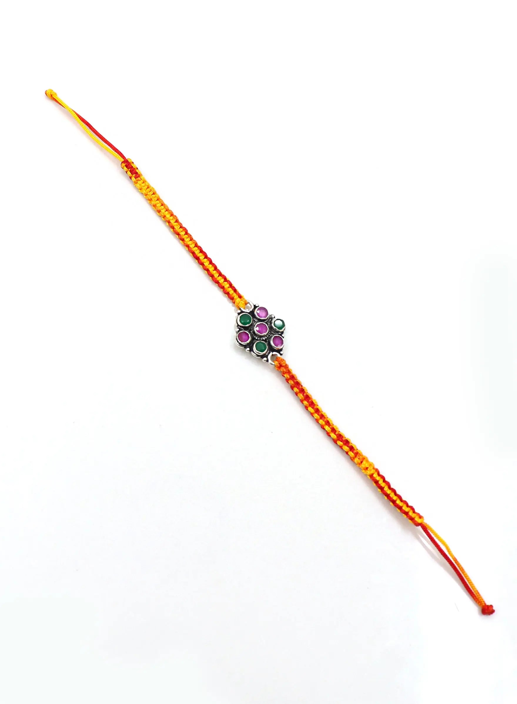 Flower Design Silver Rakhi Band For Rakhi festival VJewels