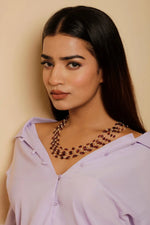 Fold Plated Rhodolite Pearl Layer Necklace Jewelry Vidita Jewels