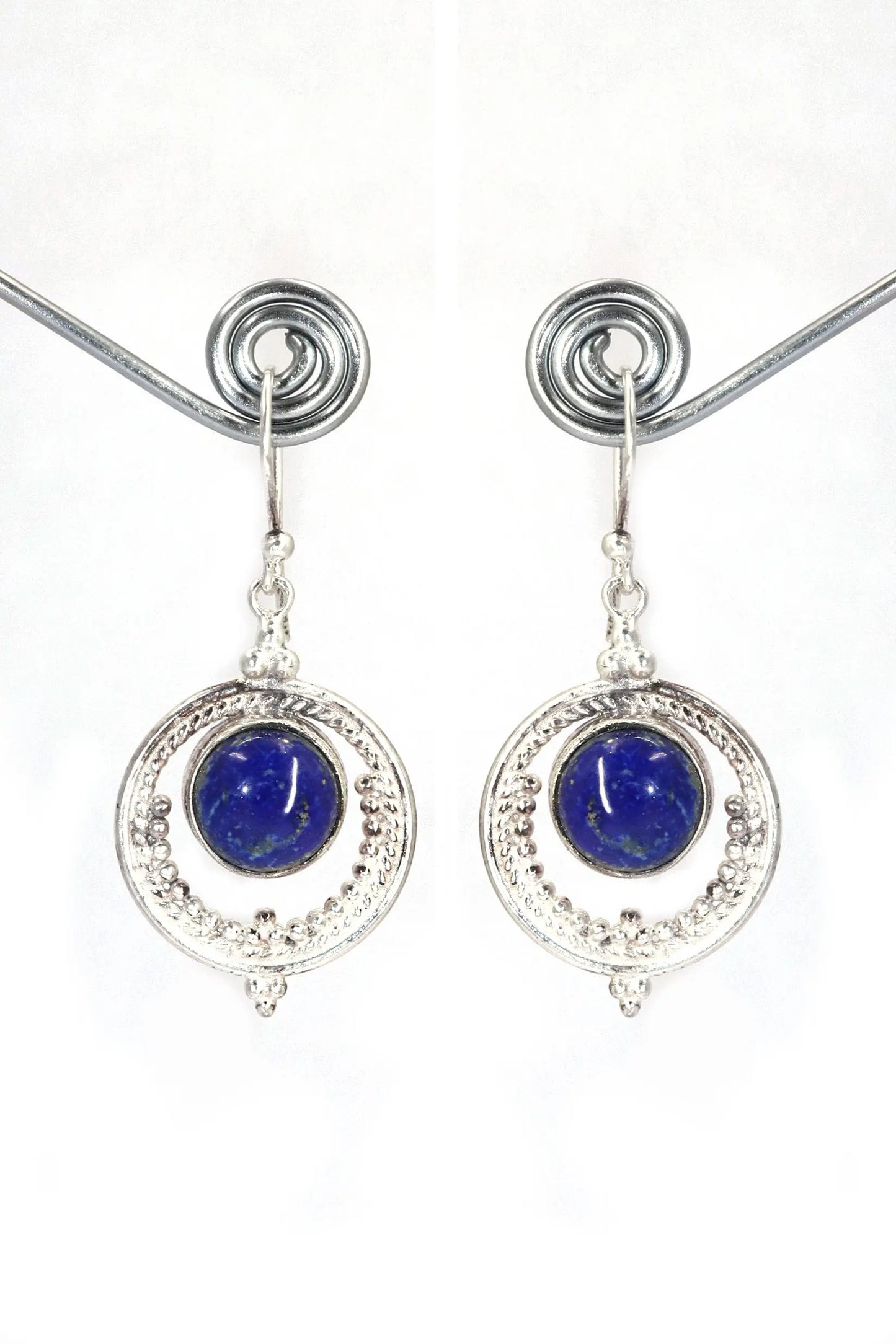 Glamorous Lapis Lazuli Gemstone Earrings Jewelry VJewels