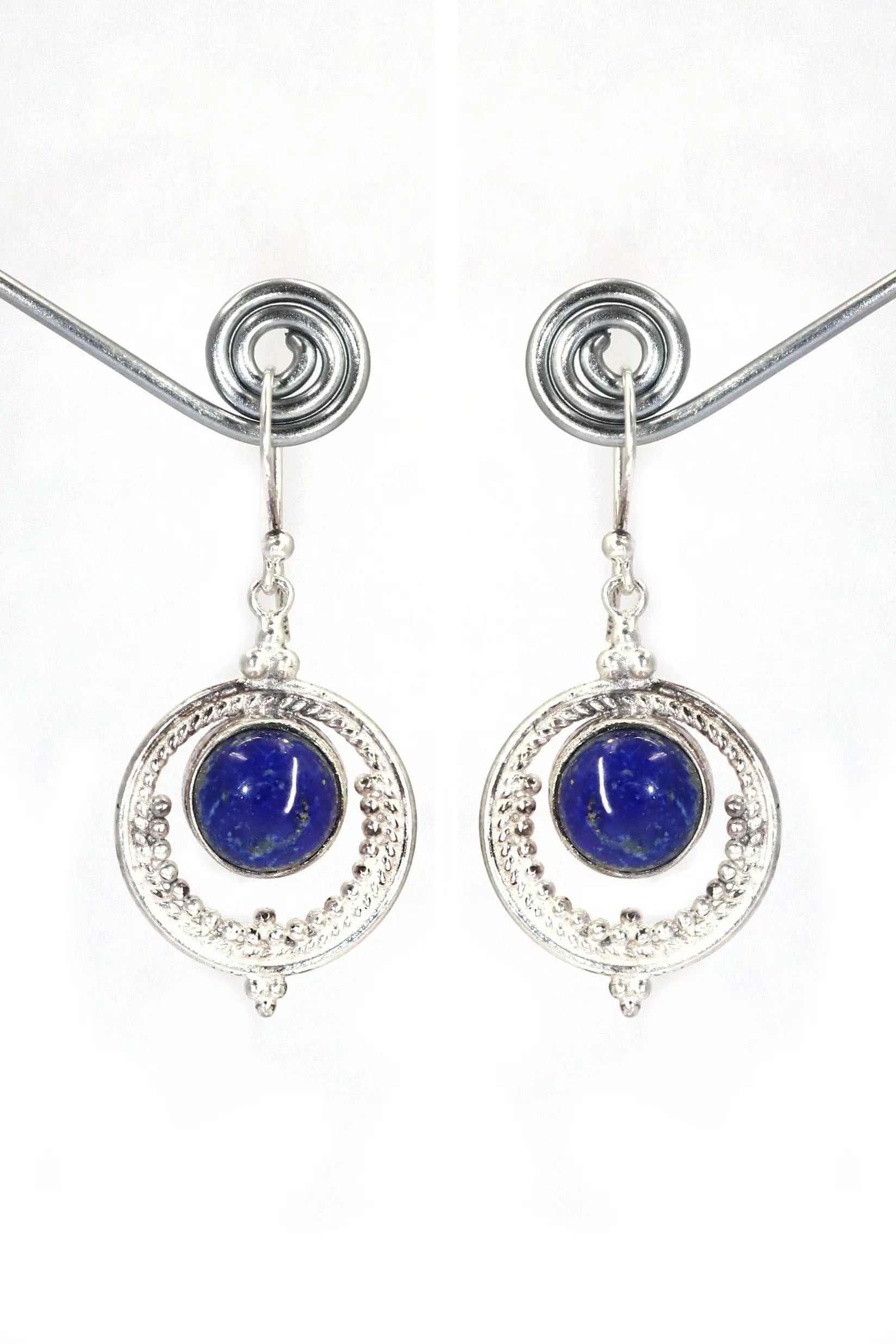 Glamorous Lapis Lazuli Gemstone Earrings Jewelry VJewels