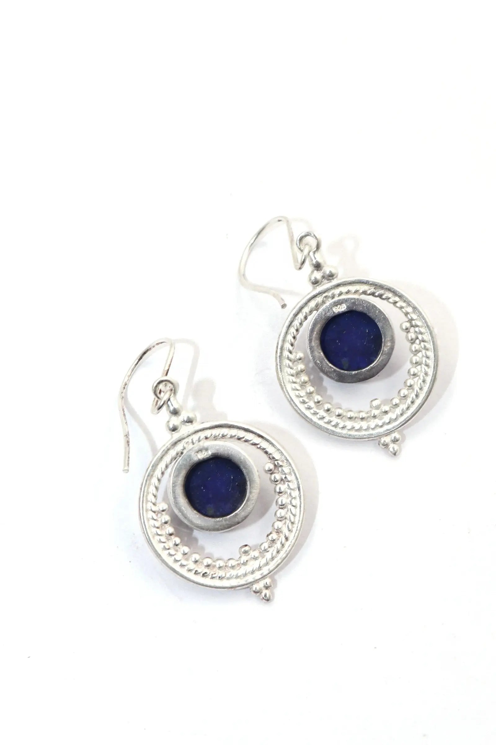 Glamorous Lapis Lazuli Gemstone Earrings Jewelry VJewels