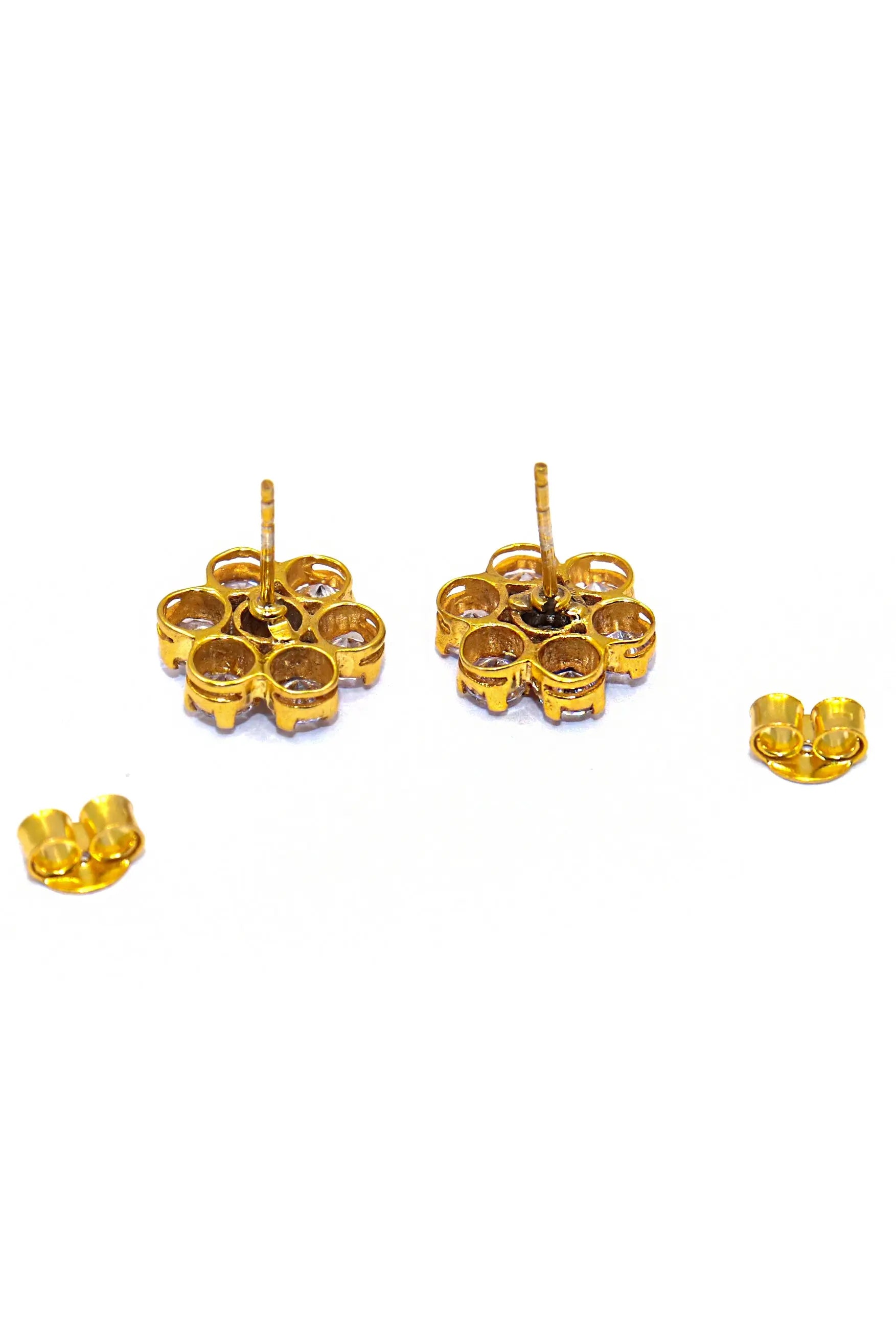 Gold Plated CZ Zircon Dazzling Studs Earring VjewelsIndia