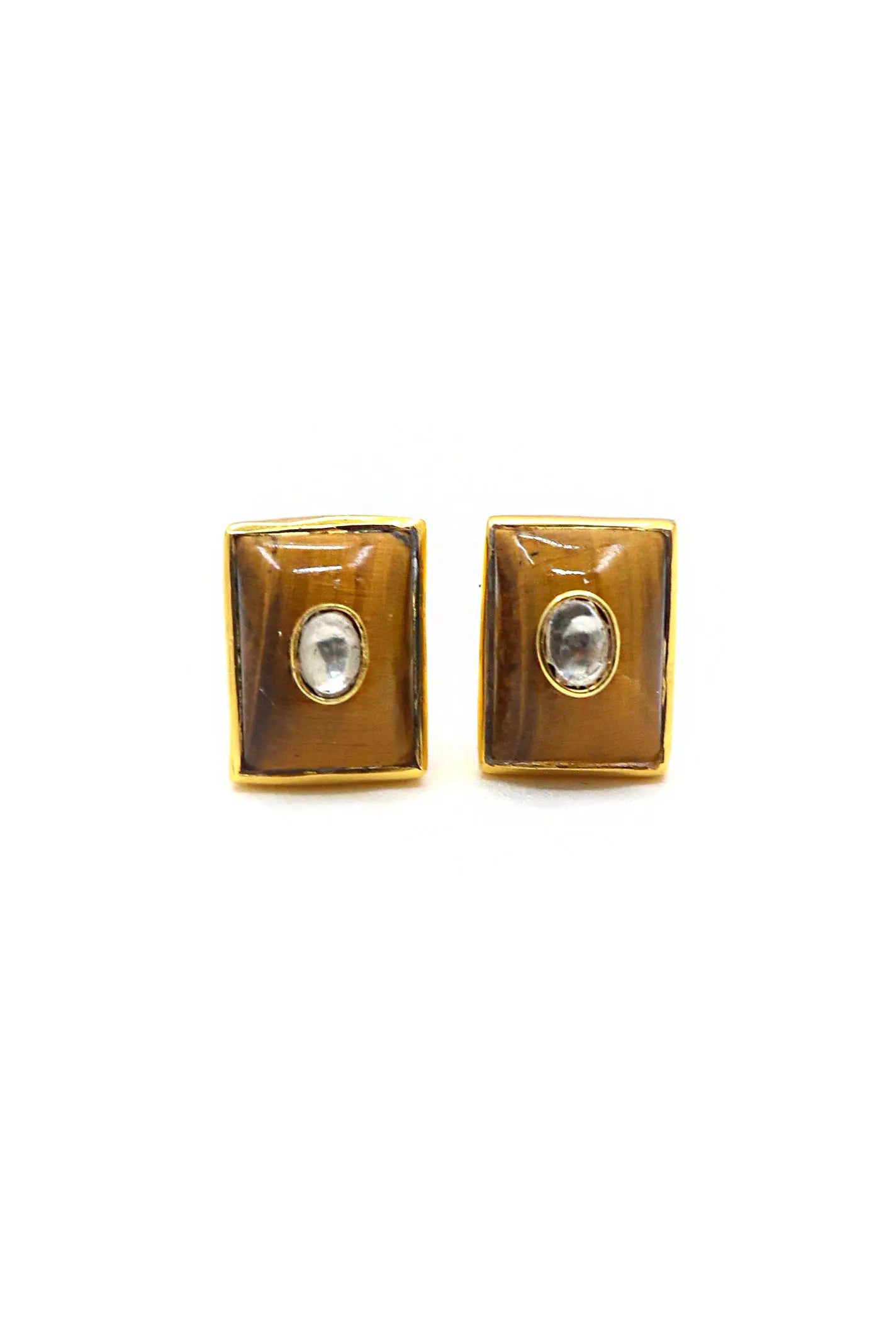 Gold Plated Cufflinks with Semi-Precious Gemstones for the Discerning Gentleman VJewels