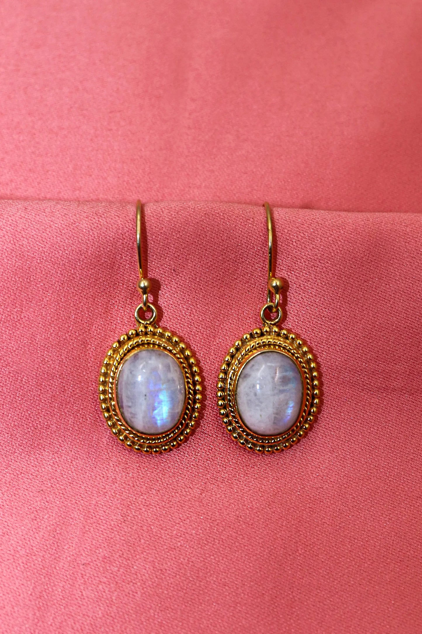 Gold Plated Rainbow Moonstone Trendsetting Designs Earrings VJewels