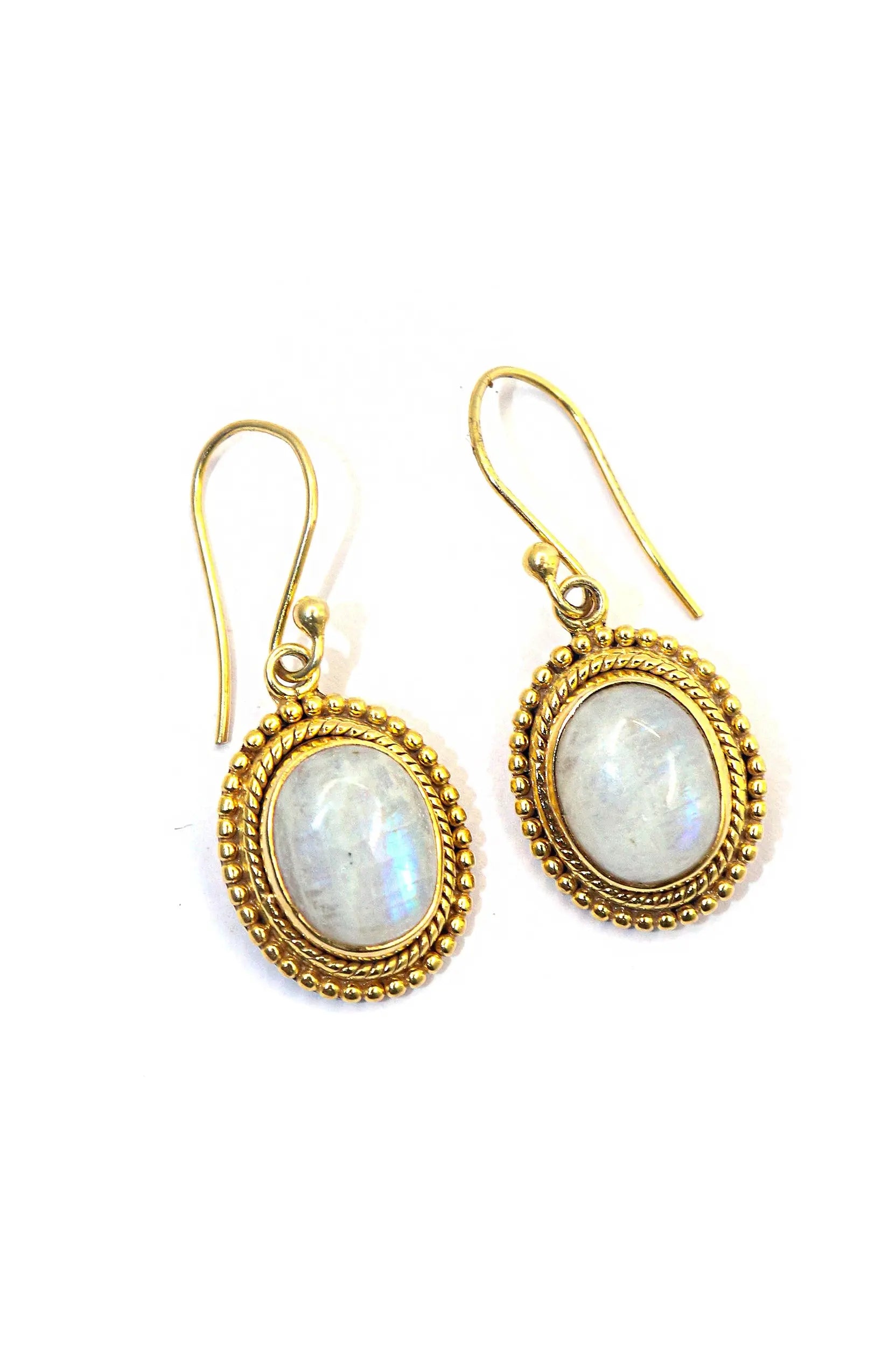 Gold Plated Rainbow Moonstone Trendsetting Designs Earrings VJewels