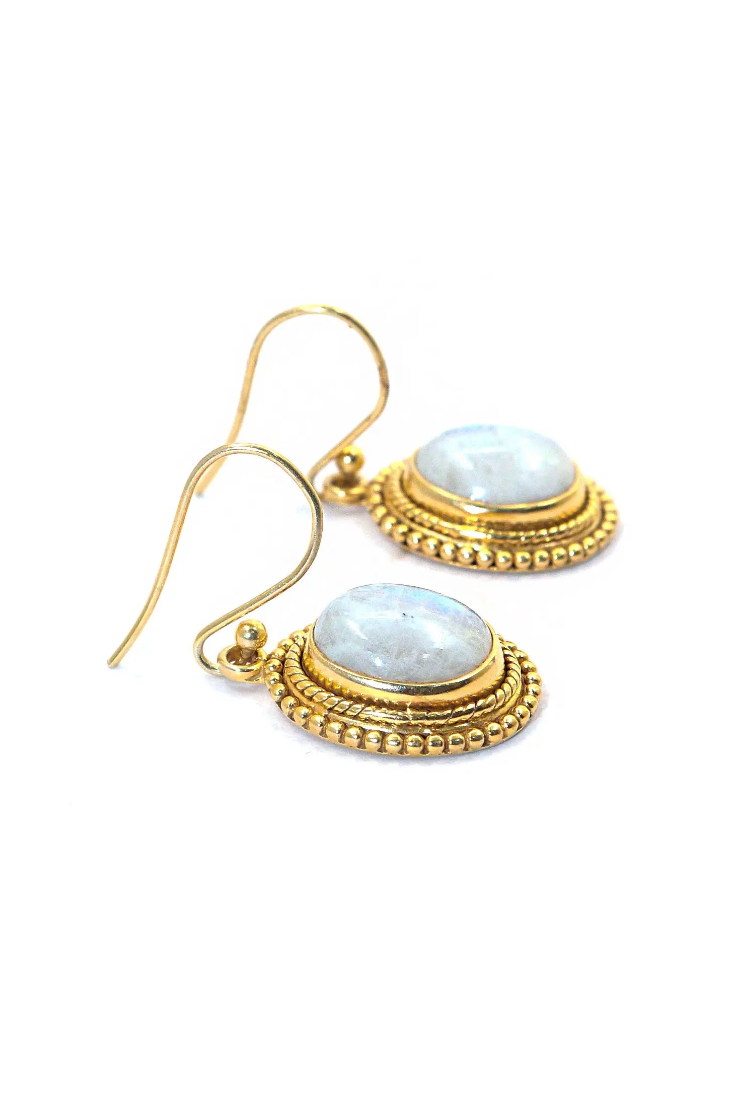 Gold Plated Rainbow Moonstone Trendsetting Designs Earrings VJewels