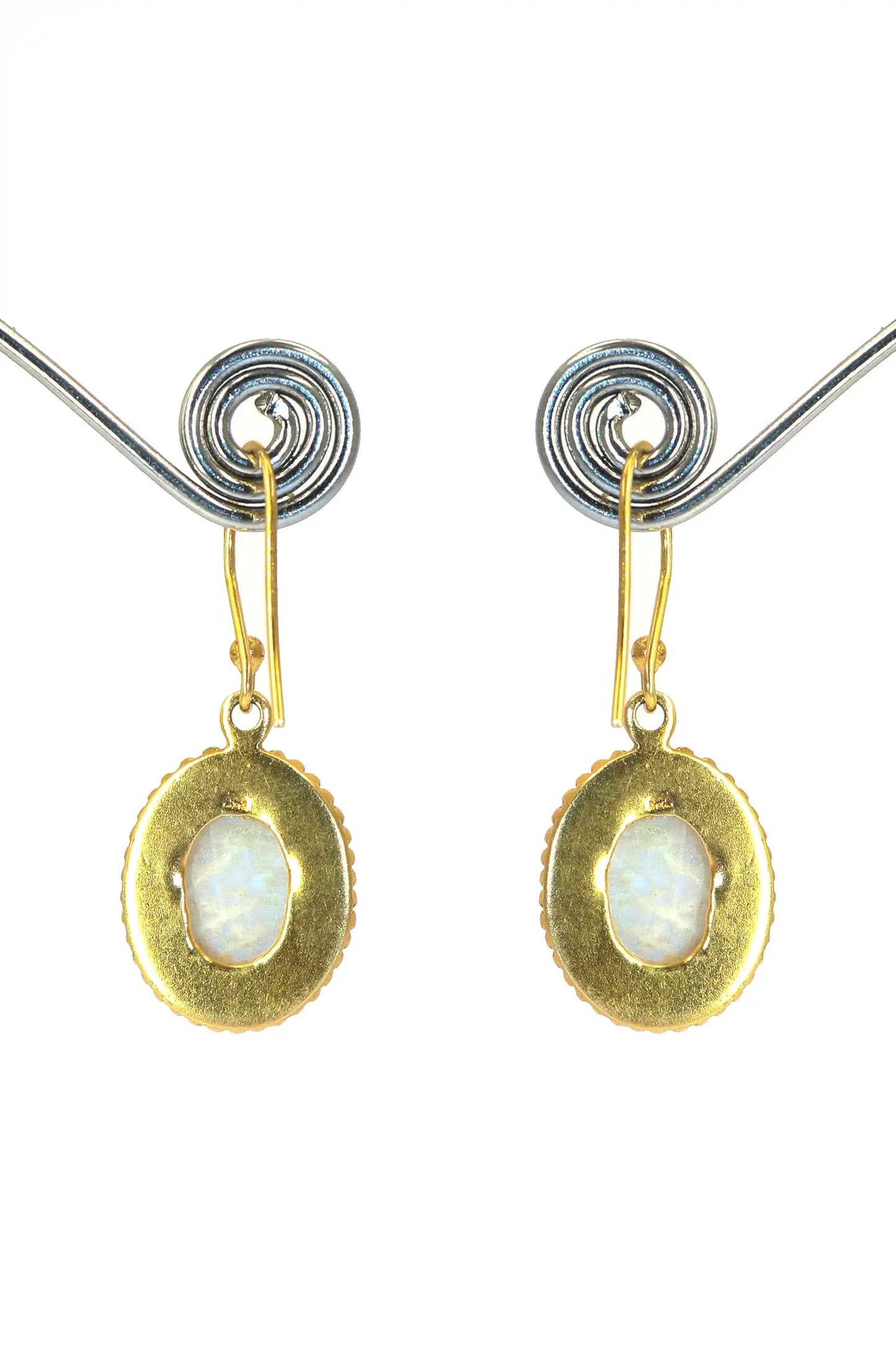 Gold Plated Rainbow Moonstone Trendsetting Designs Earrings VJewels