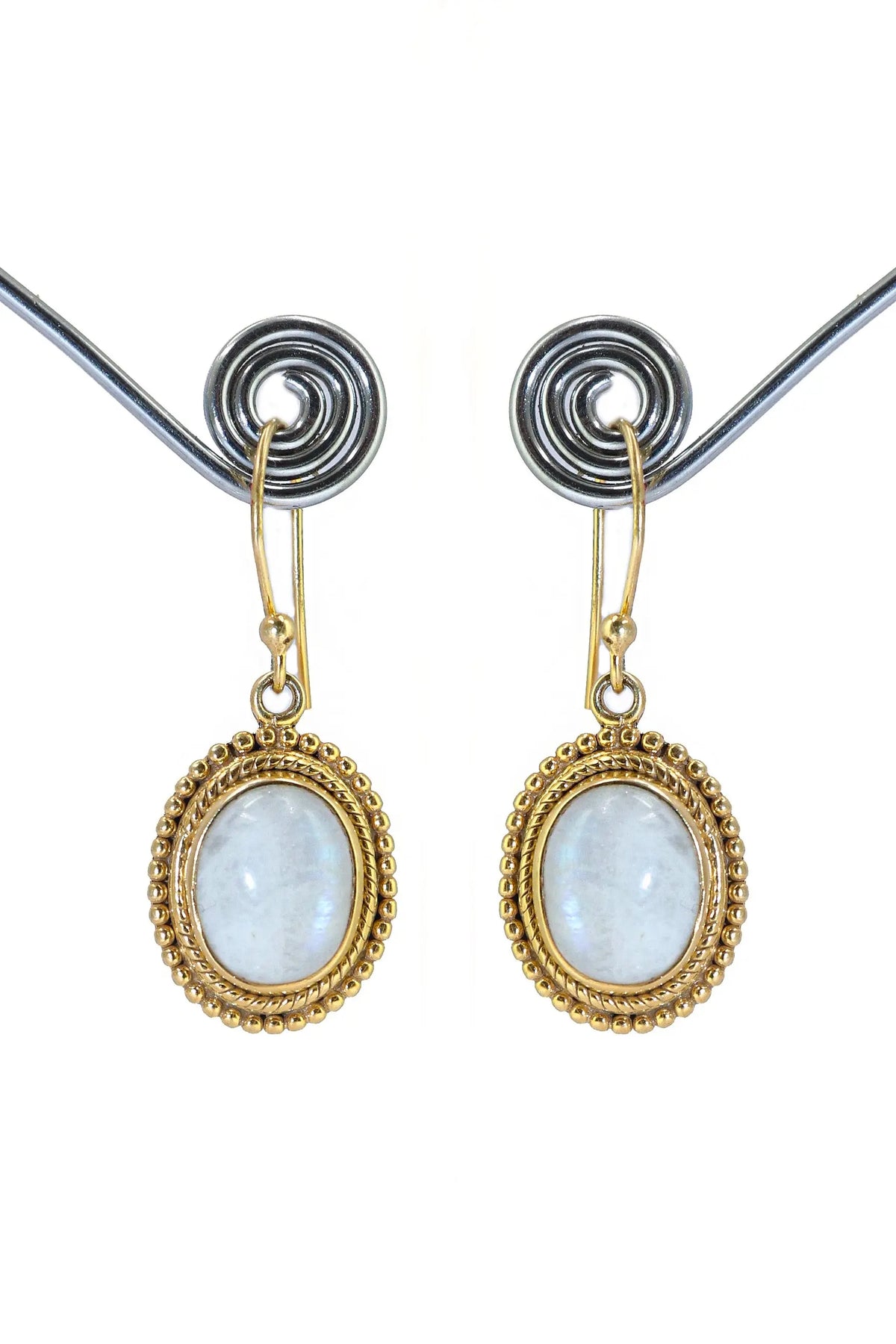 Gold Plated Rainbow Moonstone Trendsetting Designs Earrings VJewels