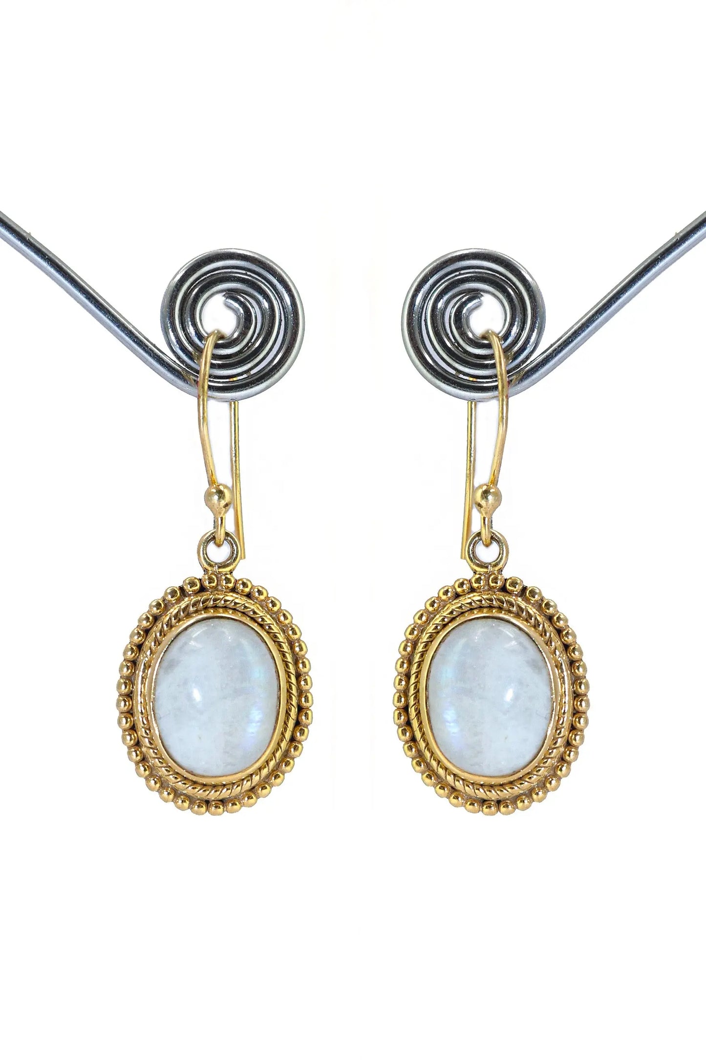 Gold Plated Rainbow Moonstone Trendsetting Designs Earrings VJewels