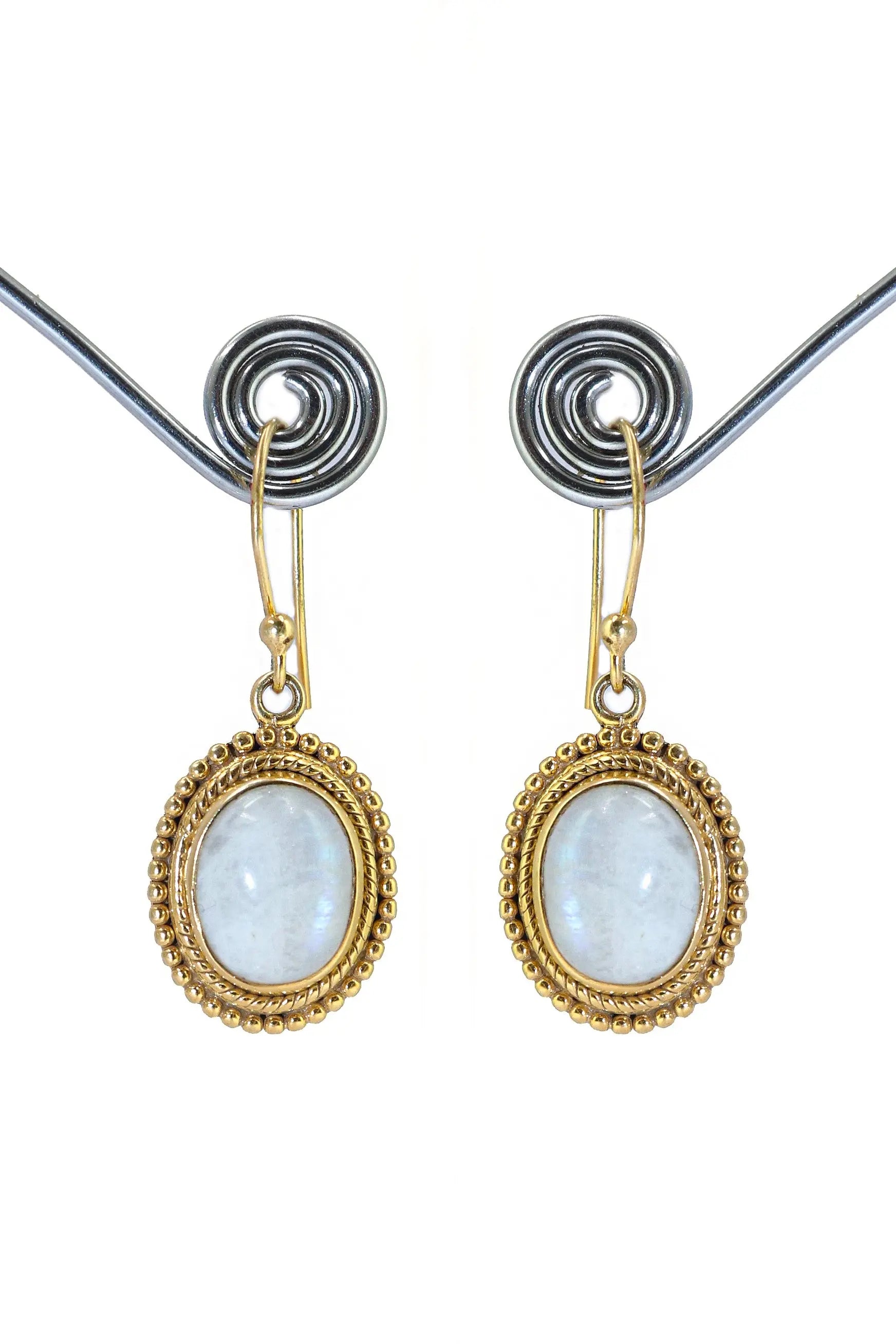 Gold Plated Rainbow Moonstone Trendsetting Designs Earrings VJewels